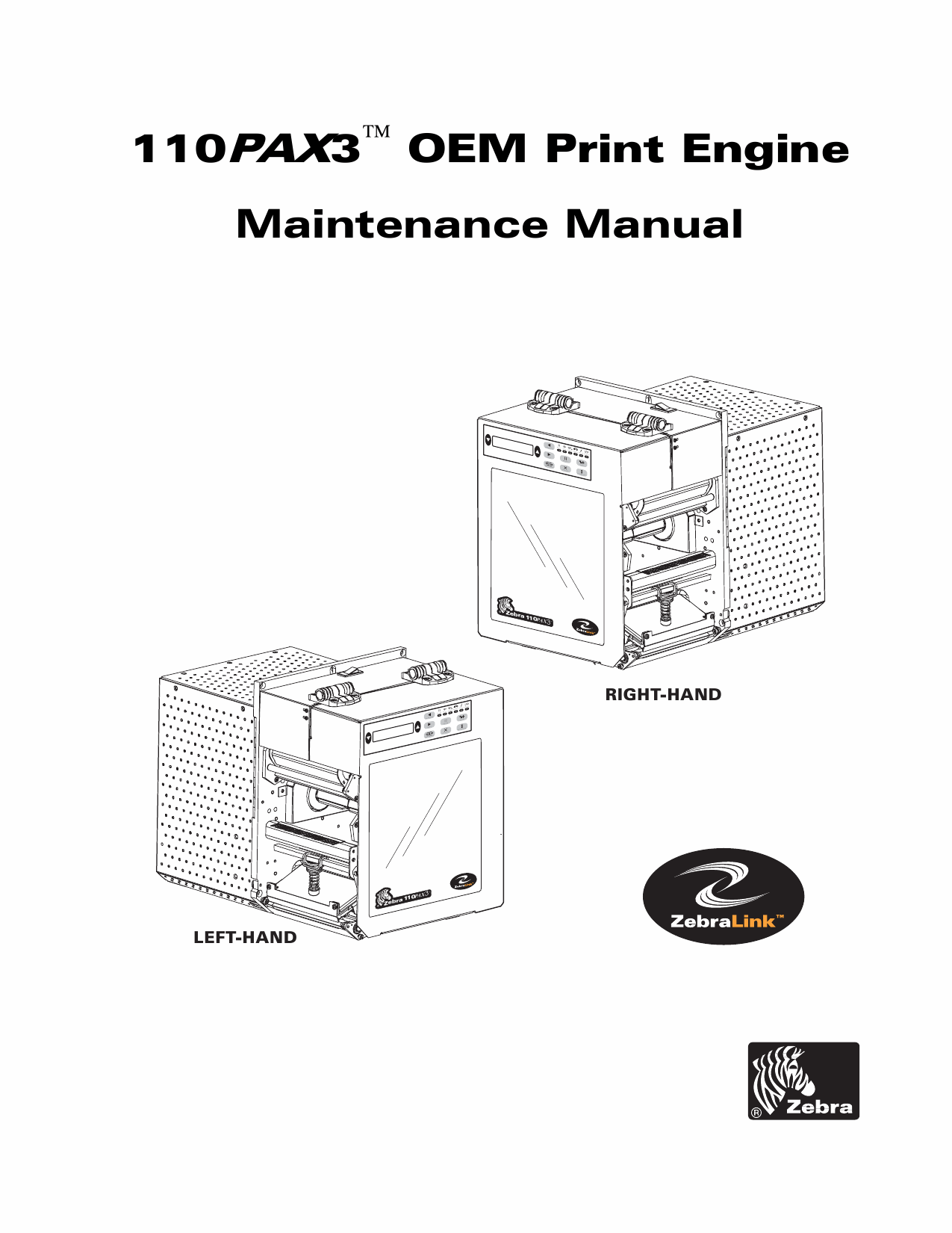 Zebra Label 110PAX3 Maintenance Service Manual-1